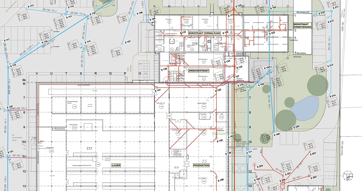 Industriebauten - Machbarkeit, Brandschutz, Analysen, Kanalisation